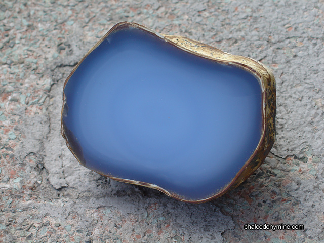 Halved Blue Chalcedony Nodule